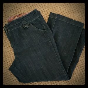 Wide leg women's plus stretchy dress jeans trouser